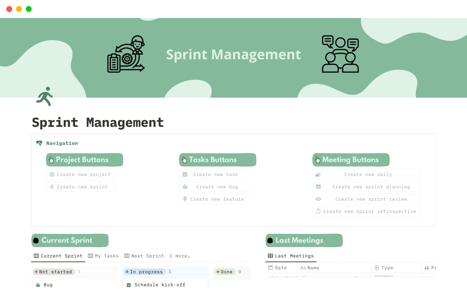 Transform software development with our Sprint Management Notion Template—organize projects, visualize tasks, plan sprints, ensure real-time updates, host timer-enabled meetings, fostering collaboration and continuous improvement!