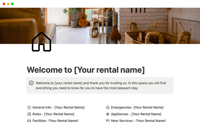 Airbnb Instructions Sheet